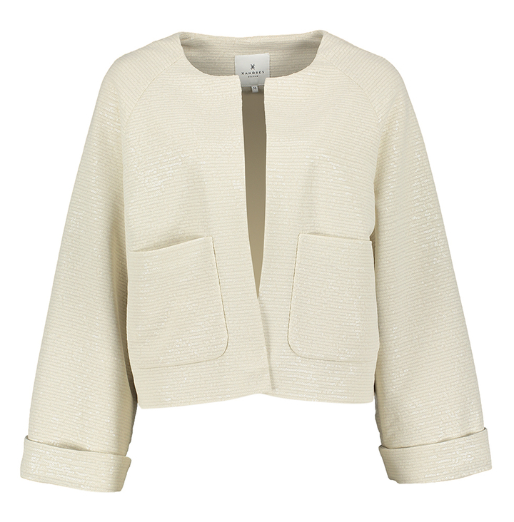Ecru geklede vest met pailetten Boba Xandres
