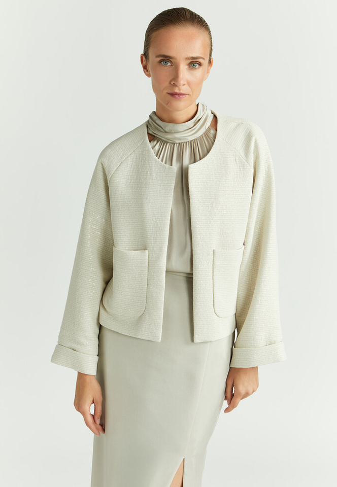 Ecru geklede vest met pailetten Boba Xandres