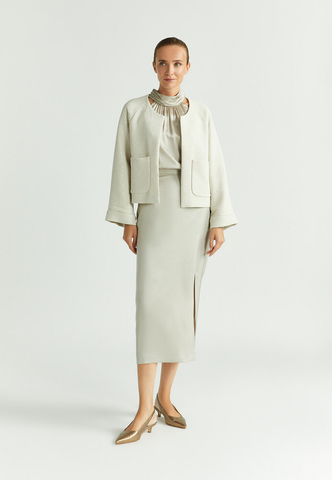 Ecru geklede vest met pailetten Boba Xandres