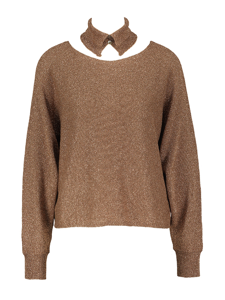 Brons kleurige pull met glitter en losse kraag Floor 