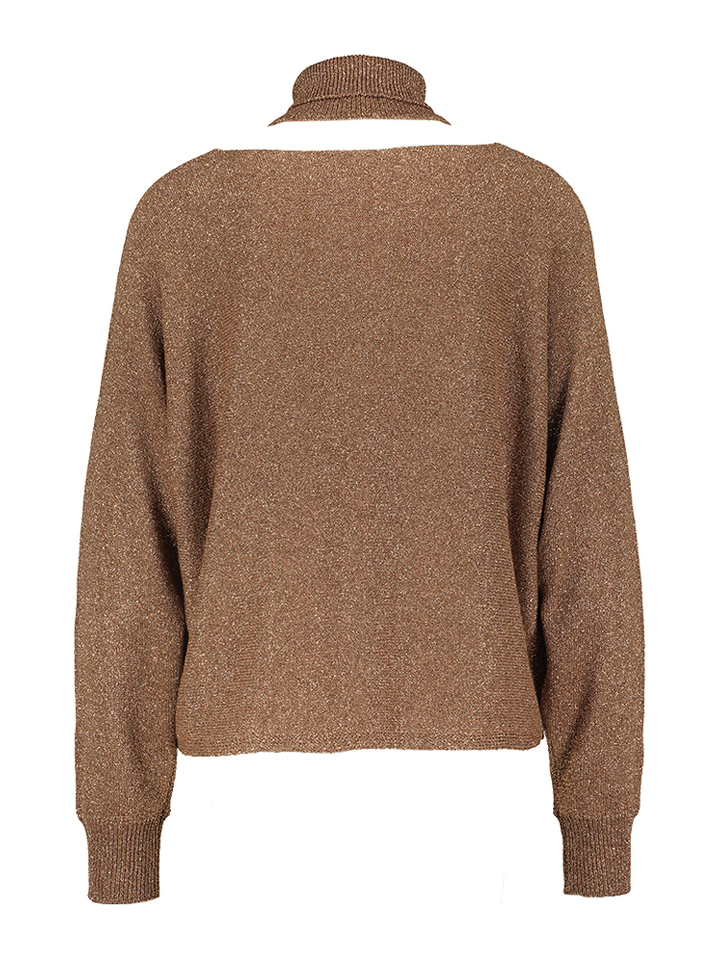 Brons kleurige pull met glitter en losse kraag Floor 
