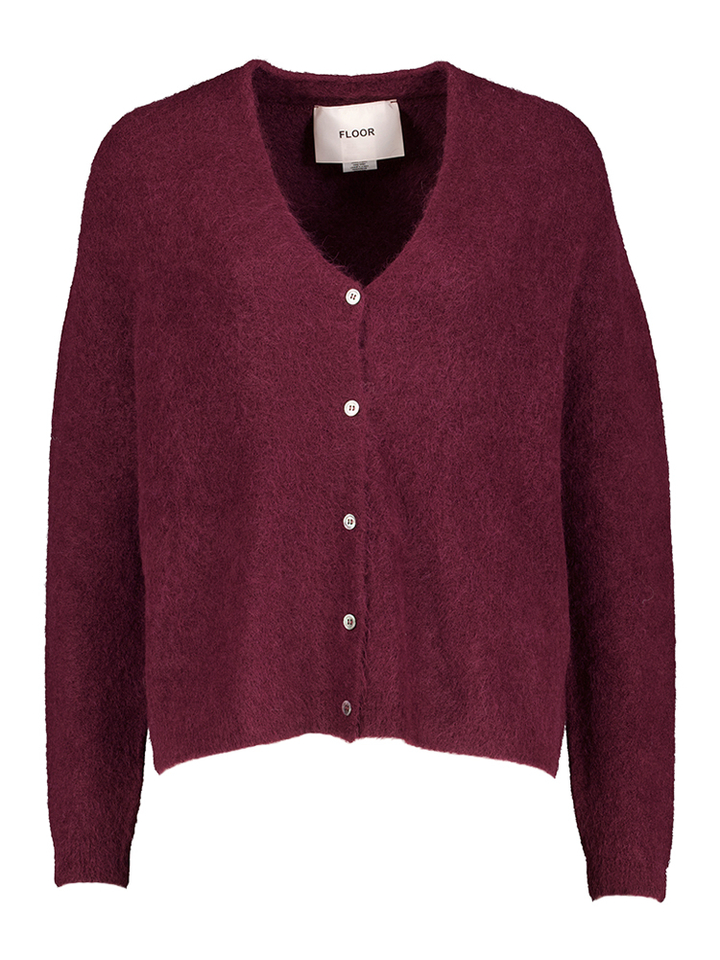 Bordeaux gilet met knopen en v-hals Floor 
