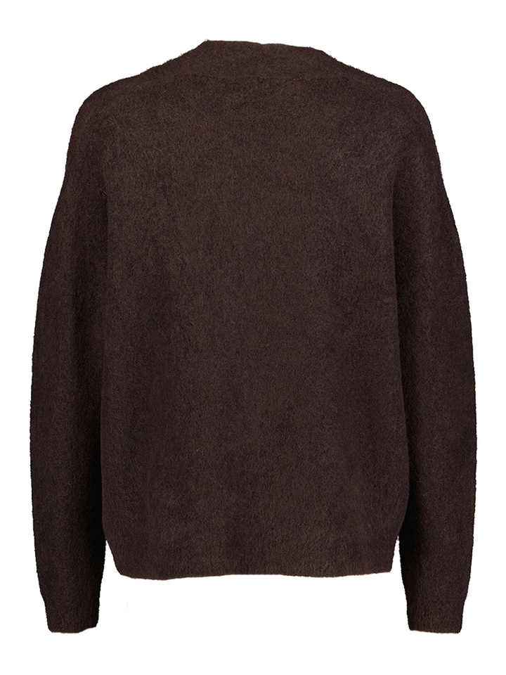 Donkerbruine gilet met knopen en v-hals Floor