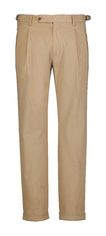 Beige zachte geklede lange broek Retrolong Berwich
