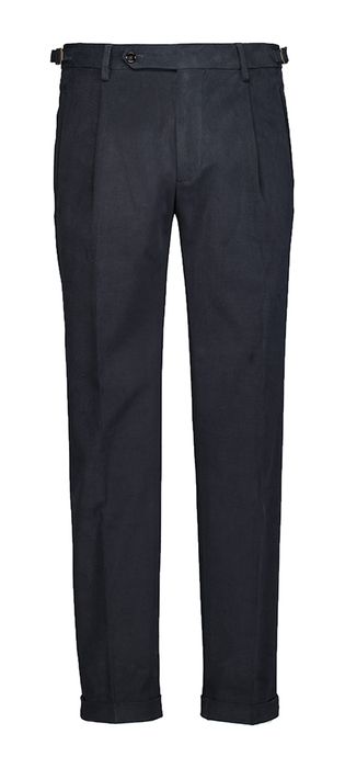 Blauwe zachte geklede lange broek Retrolong Berwich