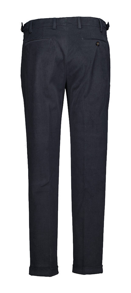 Blauwe zachte geklede lange broek Retrolong Berwich
