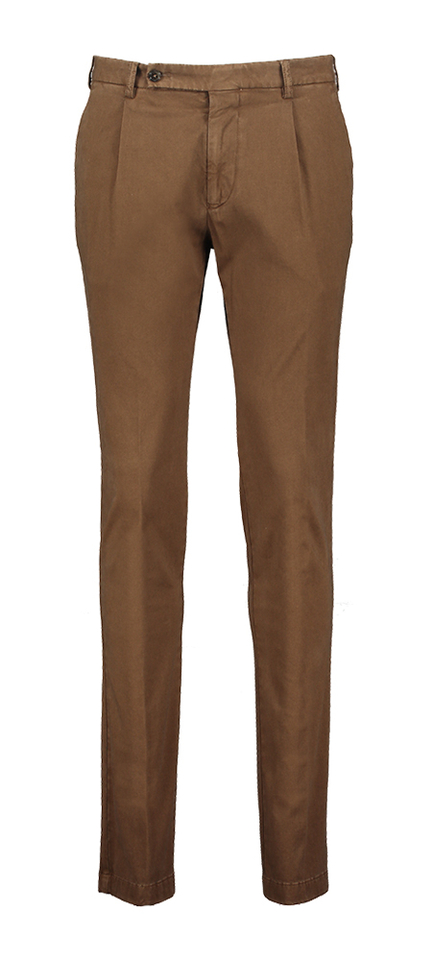 Donkerbruine geklede broek Morello Berwich