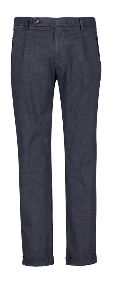 Blauwe geruite print Retrolong broek Berwich 