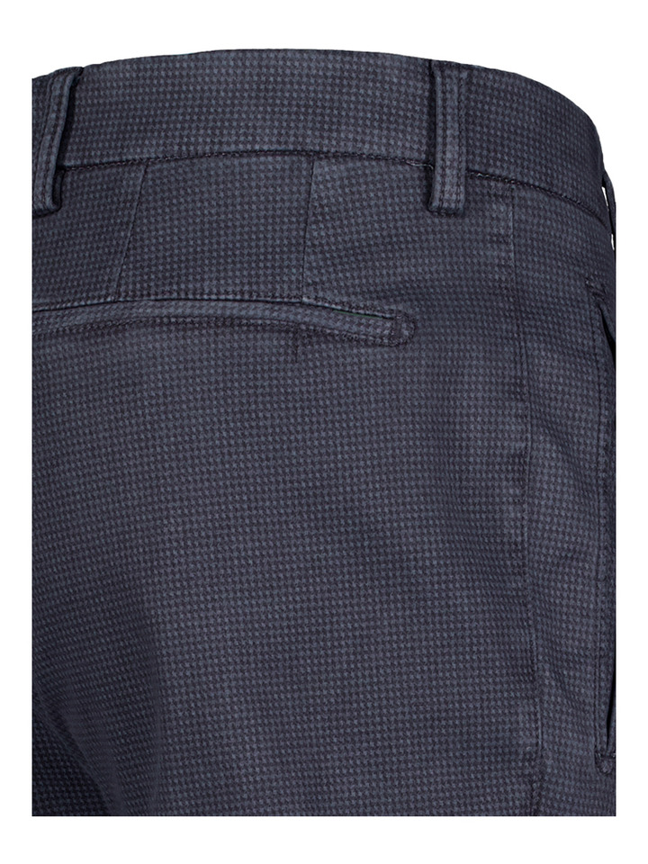 Blauwe geruite print Retrolong broek Berwich 