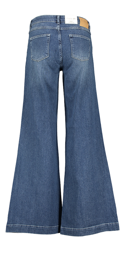 Blauwe wide leg jeans met hoge taille Scott Para Mi