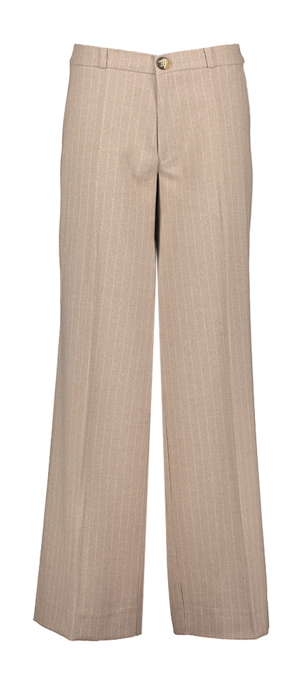 Beige broek met fijne streep Cloe City