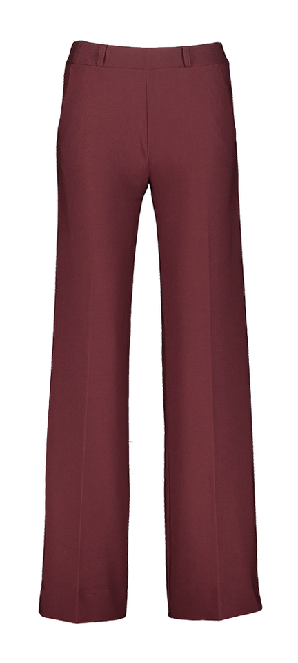 Bordeaux lange broek met elastiek in de taille Mira Twill Para Mi