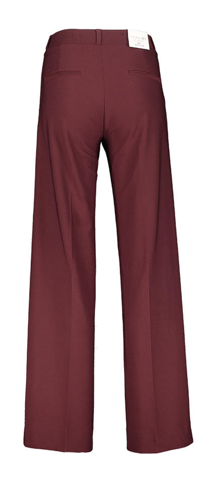 Bordeaux lange broek met elastiek in de taille Mira Twill Para Mi