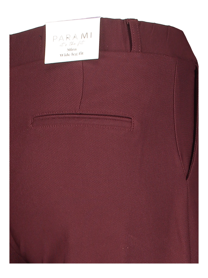 Bordeaux lange broek met elastiek in de taille Mira Twill Para Mi
