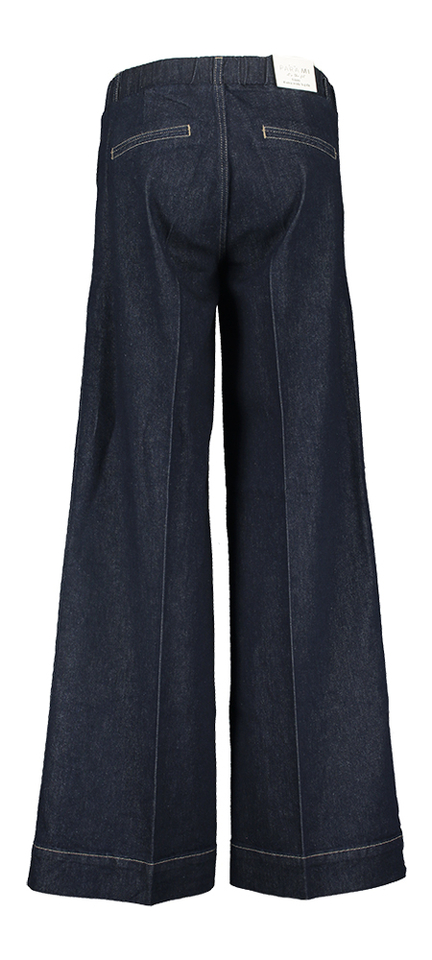 Donkerblauwe wijde jeans met hoge taille en elastiek Lizzy Para Mi