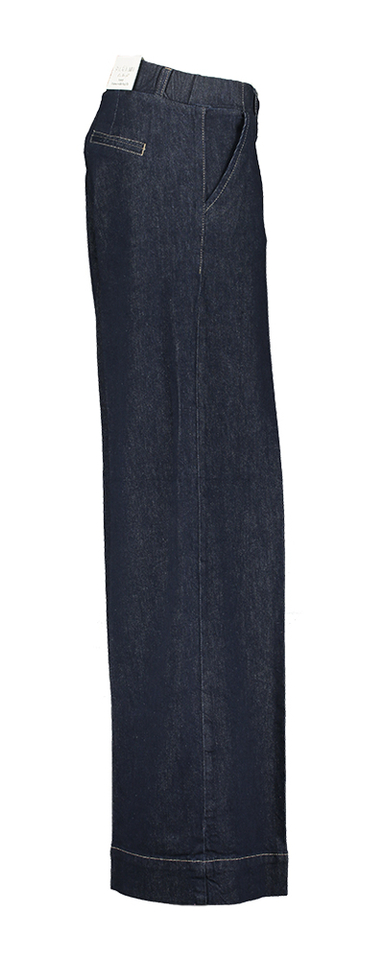 Donkerblauwe wijde jeans met hoge taille en elastiek Lizzy Para Mi