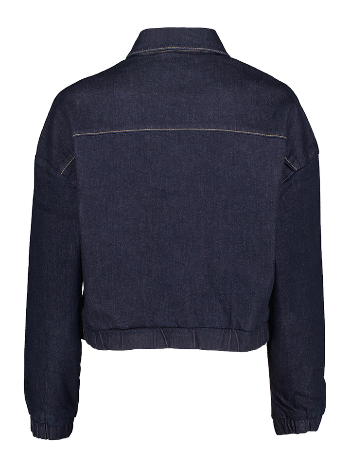Donkerblauwe jeans jas met elastiek onderaan Lynn Para Mi