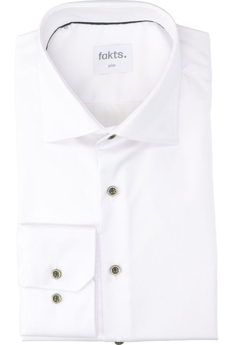 Wit katoenen hemd (slim fit) met lange mouwen Fakts
