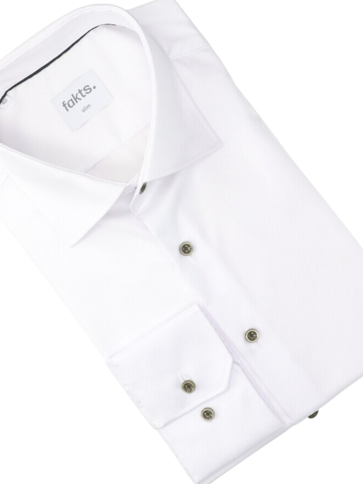 Wit katoenen hemd (slim fit) met lange mouwen Fakts