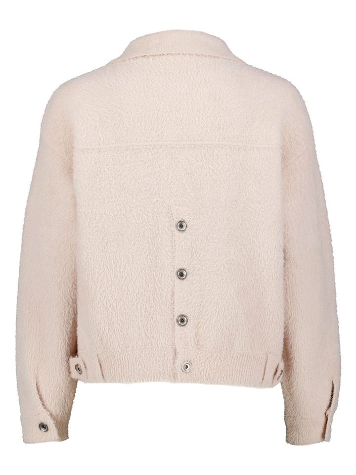 Roze fluffy gilets met knoopsluiting Bubbly Rino Pelle