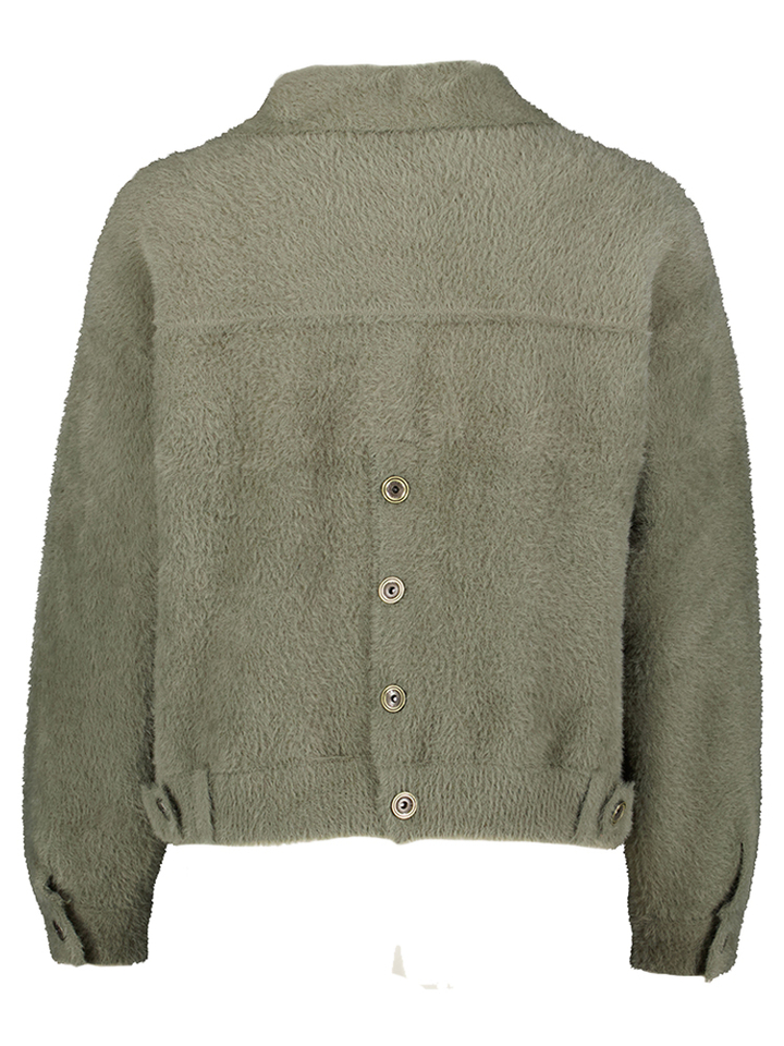 Groene fluffy gilets met knoopsluiting Bubbly Rino Pelle