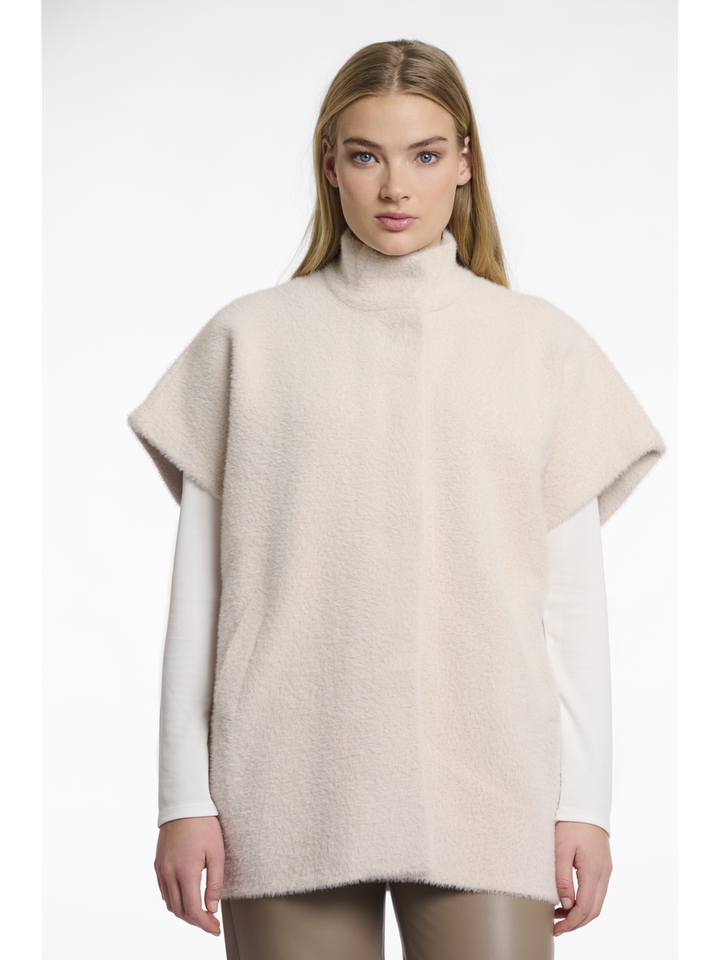 Beige gilet met knoopsluiting Helen Rino Pelle