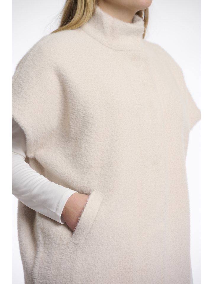 Beige gilet met knoopsluiting Helen Rino Pelle