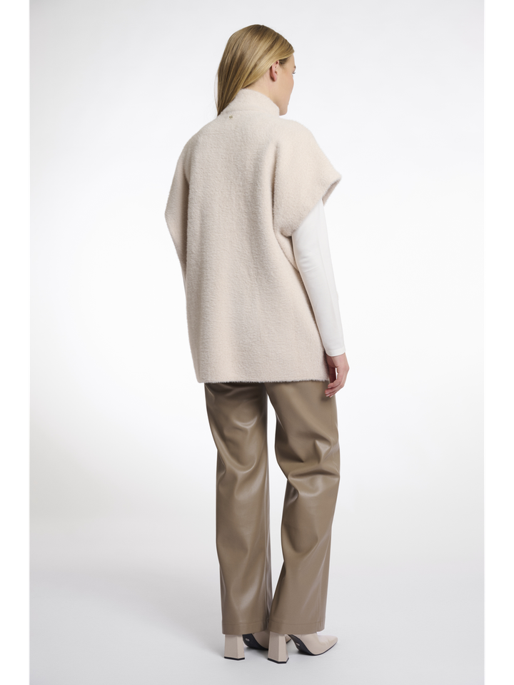 Beige gilet met knoopsluiting Helen Rino Pelle