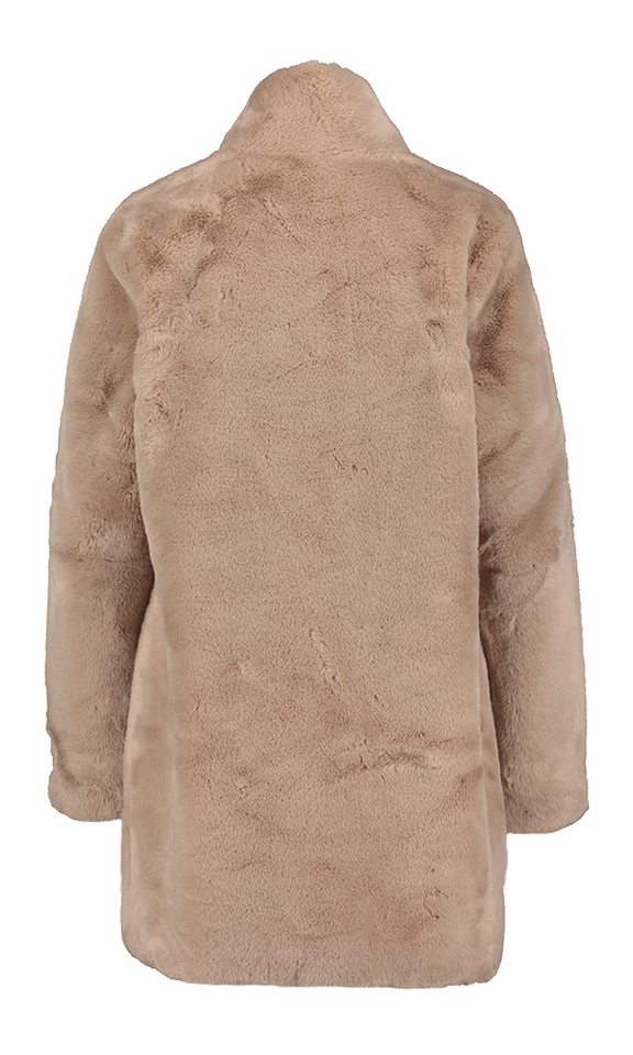 Beige mantel in faux fur met knopen Nonna Rino Pelle