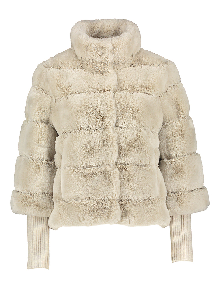 Beige jas in imitatiebont Feline Rino Pelle 