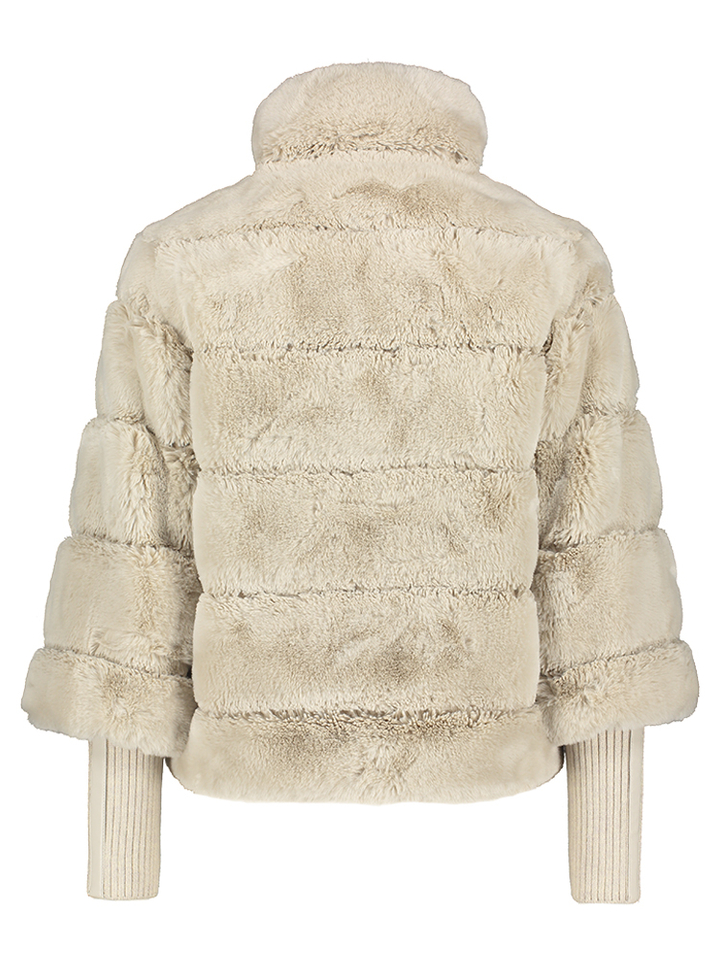 Beige jas in imitatiebont Feline Rino Pelle 
