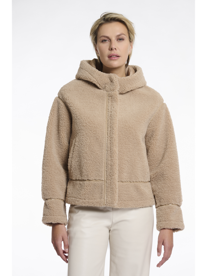 Beige teddy jas Felicia Rino Pelle