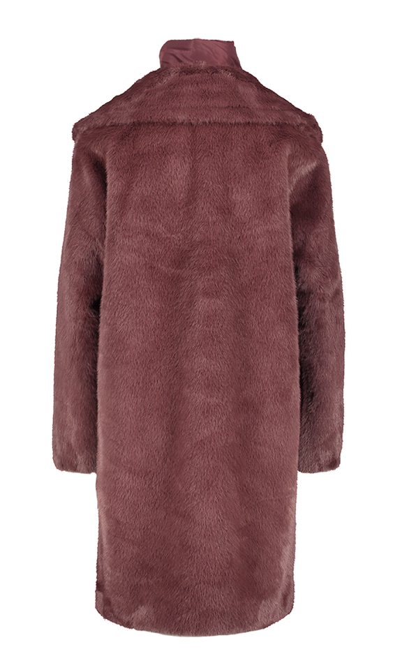 Bordeaux jas in imitatiebont Geesje Rino Pelle