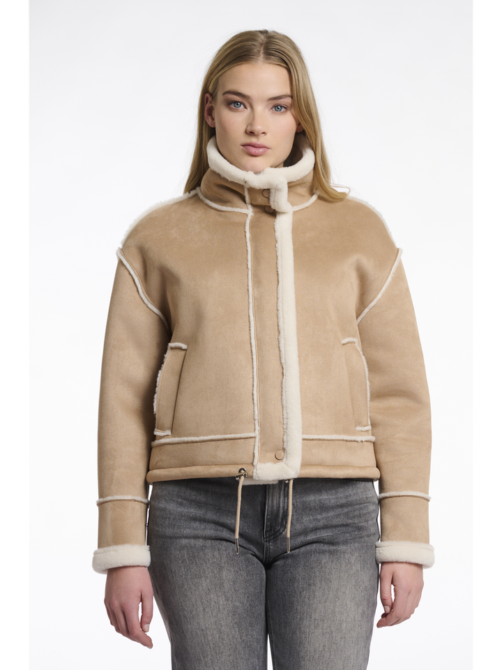 Beige jas Beck Rino Pelle