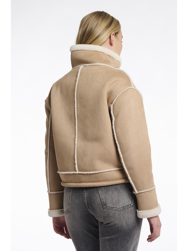 Beige jas Beck Rino Pelle