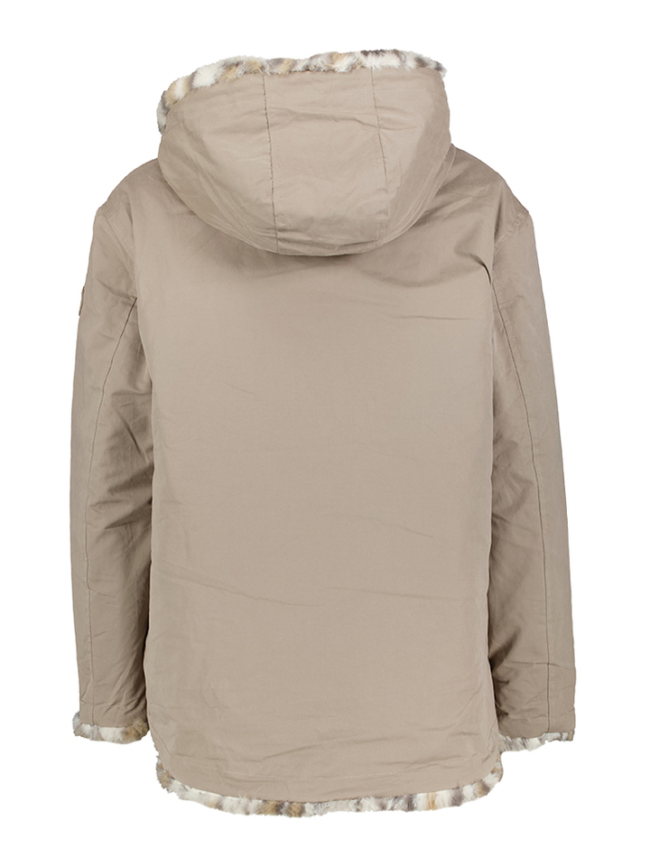 Beige omkeerbare jas met dierenprint Ines Rino Pelle 