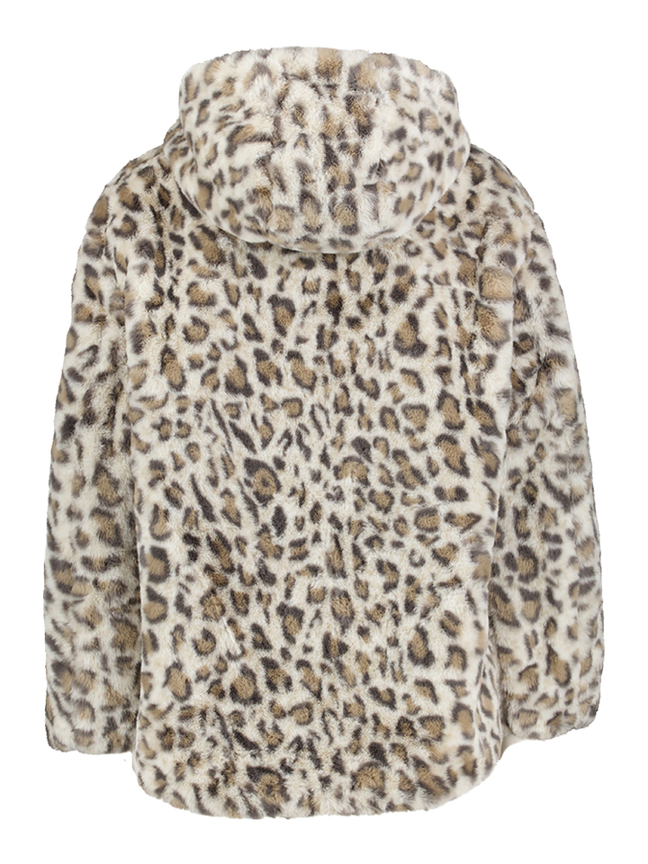 Beige omkeerbare jas met dierenprint Ines Rino Pelle 