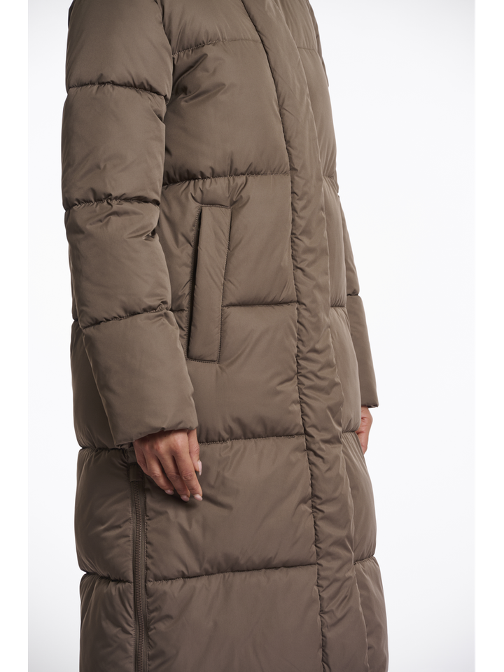 Bruine lange jas Tessa Rino Pelle