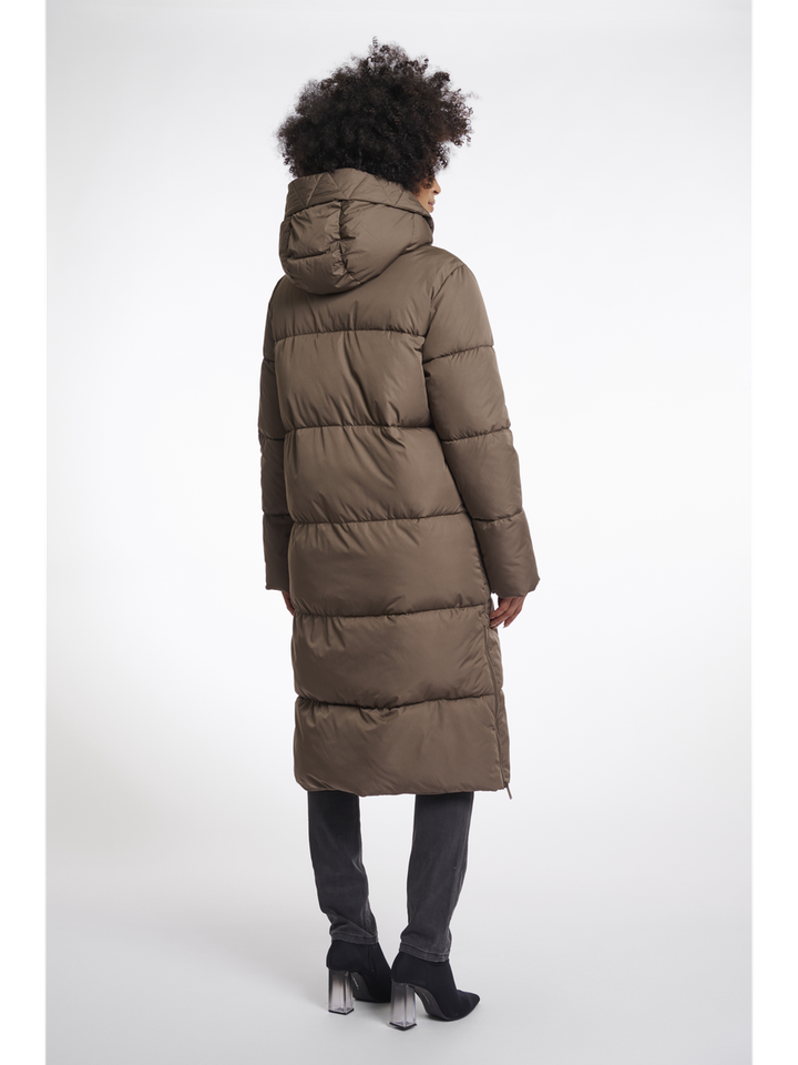 Bruine lange jas Tessa Rino Pelle