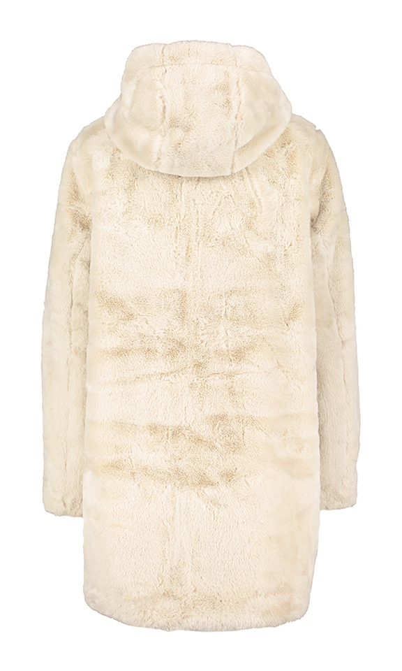 Bordeaux/fluffy reversibel parka met kap Javin Rino Pelle