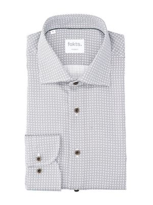 Wit katoenen hemd (regular fit) met details en lange mouwen Fakts