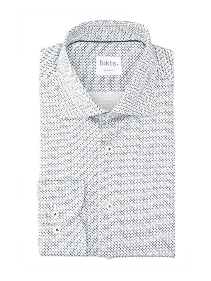 Wit katoenen hemd (regular fit) met details en lange mouwen Fakts