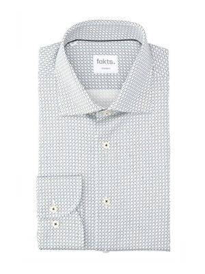 Wit katoenen hemd (regular fit) met details en lange mouwen Fakts