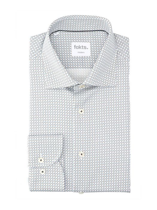 Wit katoenen hemd (regular fit) met details en lange mouwen Fakts