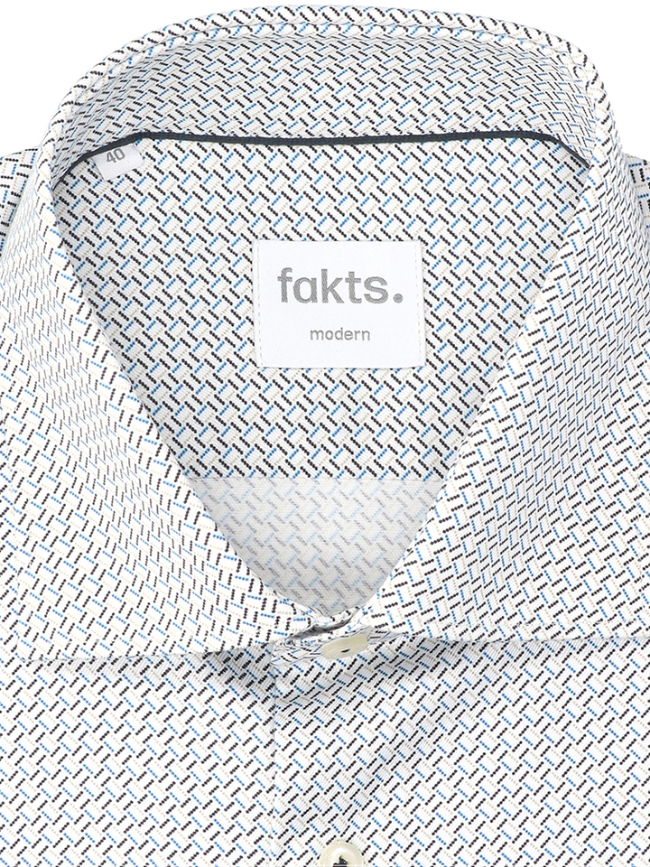 Wit katoenen hemd (regular fit) met details en lange mouwen Fakts