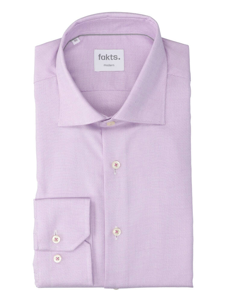 Lilac katoenen hemd (regular fit) met details en lange mouwen Fakts
