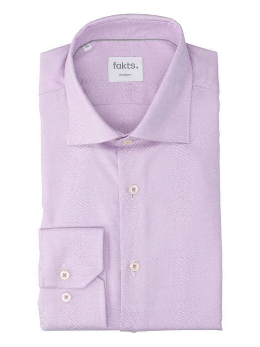 Lilac katoenen hemd (regular fit) met details en lange mouwen Fakts