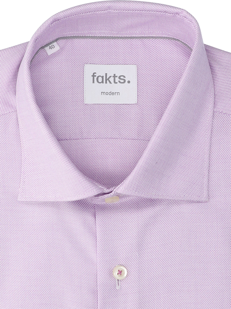 Lilac katoenen hemd (regular fit) met details en lange mouwen Fakts