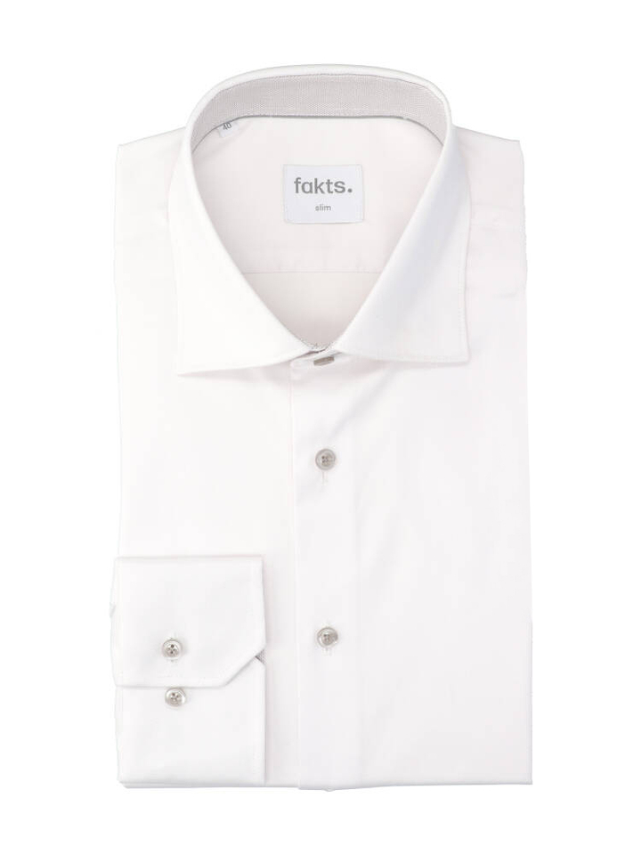 Wit katoenen hemd (modern fit) met lange mouwen Fakts