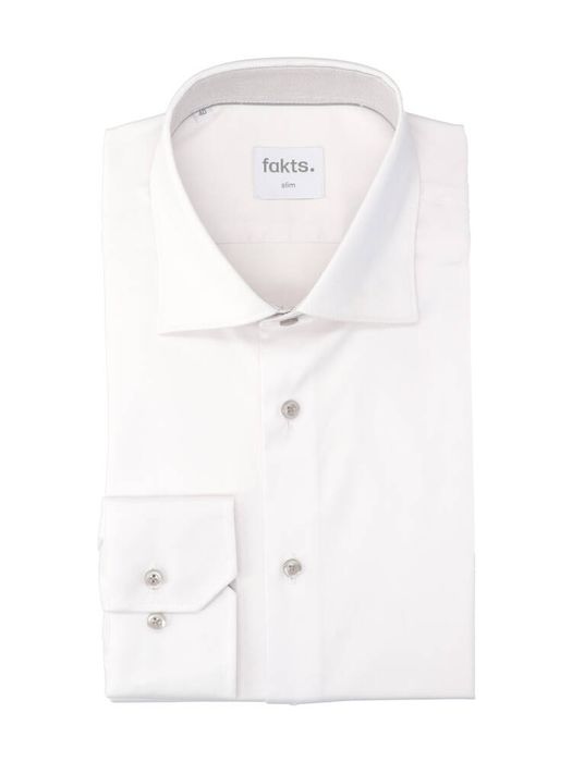 Wit katoenen hemd (modern fit) met lange mouwen Fakts